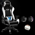 Zxx Swivel Chair - Lifting Game Competitive seat Home Office Reclining Internet Cafe e-Sports Swivel Chair, 4 Colors to Choose from Gaming Chair (Color : White)