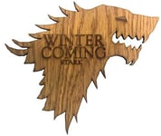 Derwent Laser Crafts Ltd Game of Thrones House Stark Winter is Coming Wooden Direwolf Sigil (40cm x 33cm)