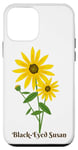 Coque pour iPhone 12 mini Fleur de Susan aux yeux noirs, jaune et vert