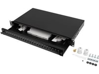 Lanberg Fiberoptisk Switch 24Xst / 24Xfc D-Hål Rack 19" 1U Svart + Tillbehör