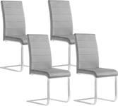 Rootz matsalsstolar Set om 4 - Fribärande stol - Höga ryggstolar - Sammetsklädsel - Stabil metallstomme - Ergonomisk design - Golvskydd - 41cm x 100cm