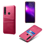 Motorola One Macro skal med korthållare - Rosa