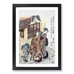 Big Box Art Paying Homage to a Shrine by Katsushika Hokusai Framed Wall Art Picture Print Ready to Hang, Black A2 (62 x 45 cm)