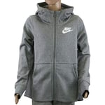 Nike Hoodie PO STMT Crop Sweatshirt Fille, Carbon Heather, FR : L (Taille Fabricant : L)