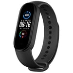 Beilaishi Suitable For Xiaomi Band Mi 5 Solid-Color Silicone Strap Length: 24.5cm(Black) replacement watchbands (Color : Black)