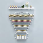 Storage rack. Wall-mounted Metal Nail Polish Display Stand, Simple 5-layer Nail Polish Bottle Storage Display Rack Lipstick Perfume Shelf ，for Manicure/Salon