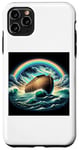 Coque pour iPhone 11 Pro Max Arche en bois de Noé sur les eaux avec un arc-en-ciel
