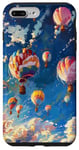 Coque pour iPhone 7 Plus/8 Plus Ballons à air chaud de style impressionniste planant à travers les nuages