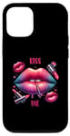 Coque pour iPhone 13 Rouge à lèvres et rouge à lèvres Vibrant Kiss Me Love Statement