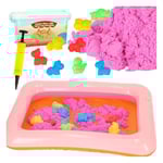 Kinetisk sand i en hink 1kg formar rosa