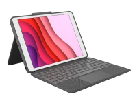 Logitech Combo Touch - Tastatur og folio-kasse - med trackpad - bagbelyst - Apple Smart connector - QWERTY - Pan Nordic - grafit - for Apple 10.2-inch iPad (7. generation, 8. generation, 9. generation)