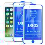 2 st härdat glas för iphone 7/8 vit White