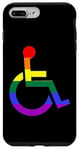 Coque pour iPhone 7 Plus/8 Plus Symbole de fauteuil roulant arc-en-ciel