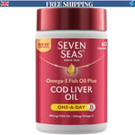 Seven Seas Cod Liver Oil Tablets With Omega-3, Fish Oil EPA & DHA Vitamin D & A