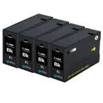 4 Black XL Printer Ink Cartridges to replace Canon PGI-1500Bk non-OEM/Compatible