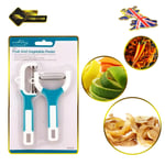 Fruit Vegetable Potato Peeler 2pc Set Easy Grip Handles Kitchen Aid UK