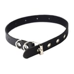 Punk läder choker krage Utsökt justerbart spänne halsband gotisk nyckelbenskedja Sexig svart halsband present till biker