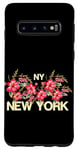 Galaxy S10 Cute Floral New York City with Graphic Design Roses Flower Case