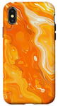 Coque pour iPhone X/XS Art Coloré À Motif Marbré Orange