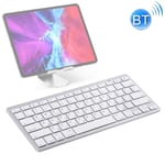 Computer Wireless Keyboard WB-8022 Ultra-thin Wireless Bluetooth Keyboard for iPad, Samsung, Huawei, Xiaomi, Tablet PCs or Smartphones, Russian Keys(Silver) (Color : Silver)