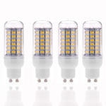 CNMJI 4X LED Lampes GU10 10W, 1000LM, 69 SMD 5730 LED Éclairage Intérieur Spot Basse Consommation Angle de Faisceau 360° économie d'énergie de maïs Ampoules, AC 110V 230V,Warm White,110V~130V