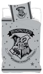 Påslakanset - 140x200 cm - Harry Potter - Hogwarts logo - 100% bomull