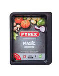 Pyrex Magic Rectangular Carbon Steel Roaster Non Stick 30cm - Black