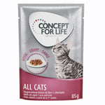 Concept for Life Outdoor Cats - Forbedret opskrift - Supplement: 12 x 85 g Concept for Life All Cats i sovs