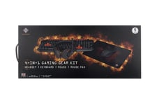 DELTACO GAMING - 4-in-1 Gaming Gear Kit - tastatur, mus, headset og musepudesæt - UK - sort Indgangsudstyr
