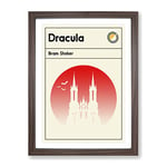 Book Cover Dracula Bram Stoker Modern Framed Wall Art Print, Ready to Hang Picture for Living Room Bedroom Home Office Décor, Walnut A2 (64 x 46 cm)