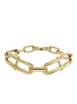 FOSSIL Armband Heritage - Guld JF04528710 D-länk guldfärgad kedjearmband i rostfritt stål