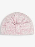 JoJo Maman Bebe Girls Ditsy Print Turban - Pink, Pink, Size 0-3 Months