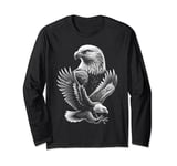 Cool Eagle in Flight and Proud Pose Portrait Long Sleeve T-Shirt