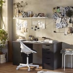IKEA IKEA LAGKAPTEN / ALEX skrivbord, svartbrun/svart, 140x60 cm, cm 140x60 cm