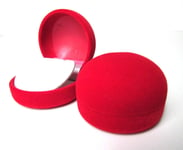 12 x Bright RED Velvet Round Earrings Jewellery Gift Box-S-1.2R/W-FAST DISPATCH
