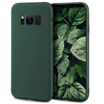 Moozy Minimalist Series Silicone Case for Samsung S8, Midnight Green - Matte Finish Lightweight Mobile Phone Case Ultra Slim Soft Protective TPU Cover with Matte Surface