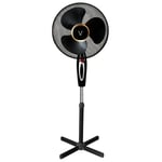 Ventio 16 Inch Pedestal Oscillating Stand Fan (Black)