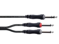 Cordial 14877 Jack Audio Y-Adapter [1X Jack 6,3 Mm (Stereo) - 2X Jack 6,3 Mm (Mono)] 1,50 M Svart Pvc-Mantel, Tvillingkabel