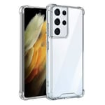 Samsung Galaxy S21 Ultra 5G Bumper Extra Stöttåligt Mjuk Skal Transparent