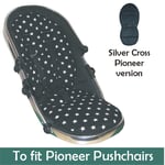 Jillyraff Padded  Seat Liner to fit Silver Cross Pioneer - Black Star Design