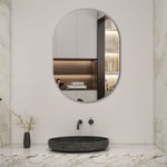 Biubiubath - Miroir de salle de bain ovale sans cadre 60x90 cm