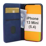 Fancy Standcase Wallet iPhone 13 Mini (Blå)