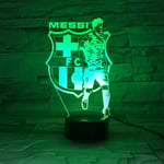 FC Barcelona Messi USB 3D Anime Nattlampa Atmosfärisk LED Bordlampa Julgåvor för fotbollsälskare Dekorativ lampa för barn