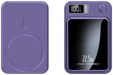 Violet Mini Batterie Externe Violette", Power Bank 10000 Mah, Smartphone Ios Et Android, Chargement Induction Et Cable," Charge Rapide