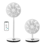 Duux Whisper Flex Smart Standing Fan, with Remote Control, Alexa & Smart App, 26 Cooling Speeds, 2 in 1 Height Adjustable, Multi-direction Oscilating, Powerful and Quiet Fan, Night Mode, Timer, White
