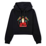 Home Alone Christmas Bauble Women's Cropped Hoodie - Black - XS - Black