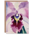 Abstract Floral Watercolour Orchid Soft Bloom Greeting Card Birthday Him Her
