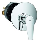 GROHE Start Edge – Single Lever Shower Mixer Trim Set (Metal Lever, Wall Mounted, Concealed Installation, 46 mm Ceramic Cartridge, Adjustable Flow Rate Limiter), Chrome, 24202001