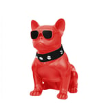 WEIMING INC Creative French Bulldog Speaker Wireless Deep Bass Speakers Support TF Card Stereo System/FM Radio for Phone, Laptop, Tablet, TV,Red