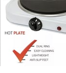DOUBLE ELECTRIC 2000W HOT PLATE HOB PORTABLE KITCHEN COOKER HOTPLATE TABLE TOP